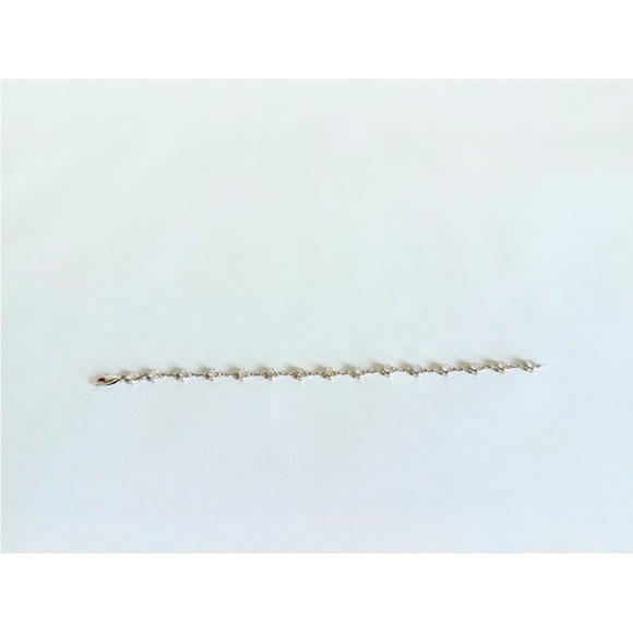 Elegant Diamond Sterling Chain Bezel Bracelet with real lab diamonds.F color VS